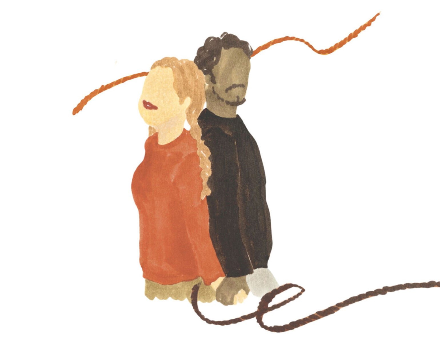 deux personnages représentent le type colorimétrique automne chaud