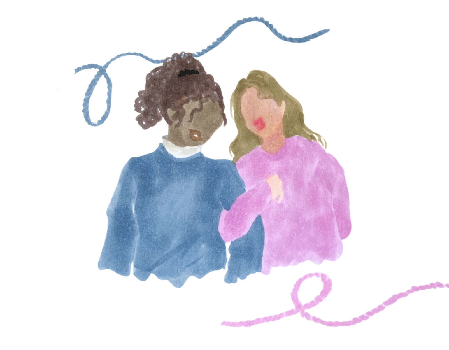 deux personnages représentent le type colorimétrique été froid