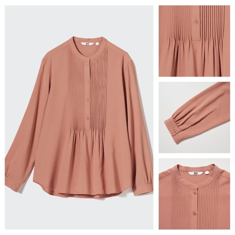 Blus Rayon Pintuck Lengan Panjang