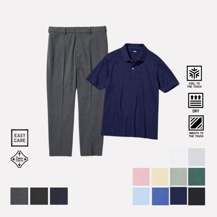 3. Smart Ankle Pants & AIRism Cotton Short Sleeve Polo