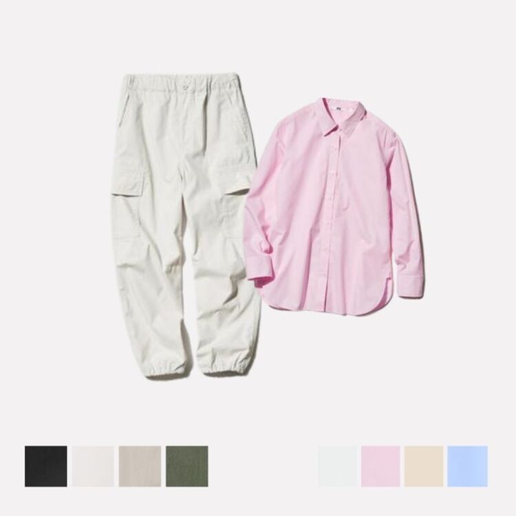 Kemeja Lengan Panjang & Celana Kargo Parasut