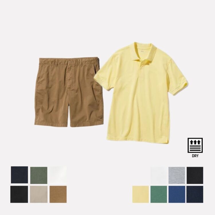 Celana Pendek Chino & Dry Pique Short Sleeve Polo Shirt