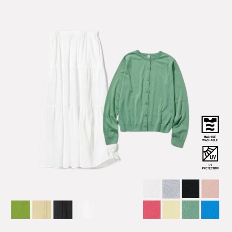 Kardigan UV Protection & Rok Panel Kerut