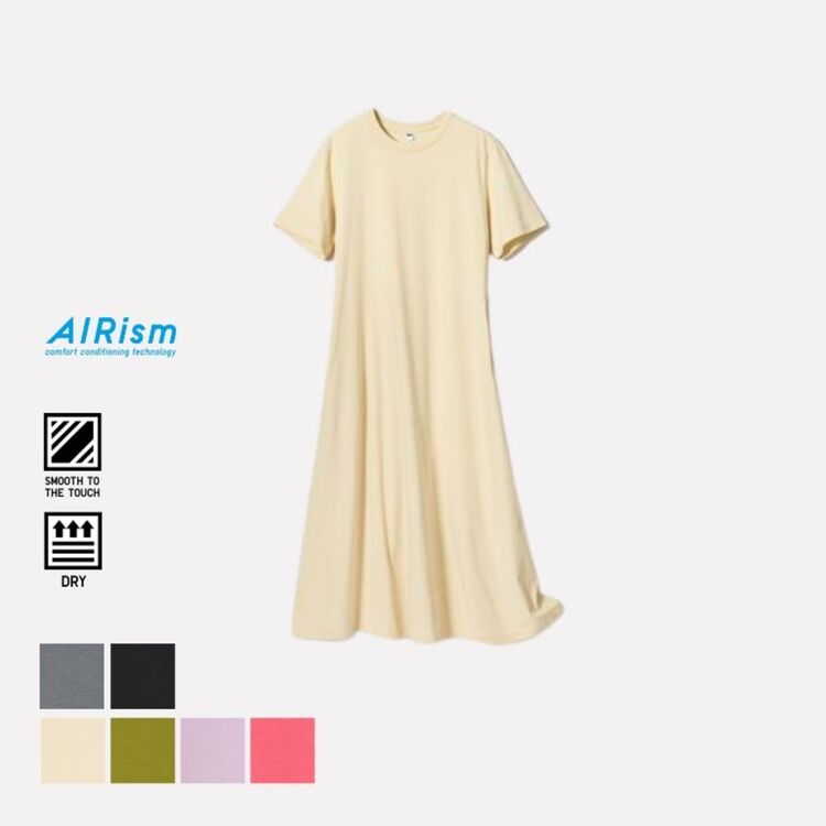 AIRism Katun Gaun Lengan Pendek