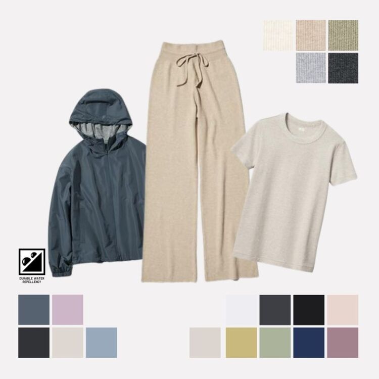 6. T-Shirt Kerah Bulat Lengan Pendek & Celana Rajut Rib Washable