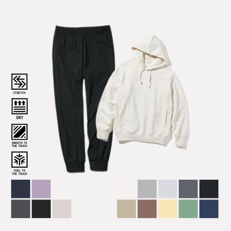 7. Pullover Sweat Hoodie Lengan Panjang & AIRism Celana Jogger Ultra Stretch