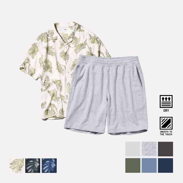 7. AIRism Celana Pendek Katun & Kemeja Motif Katun 