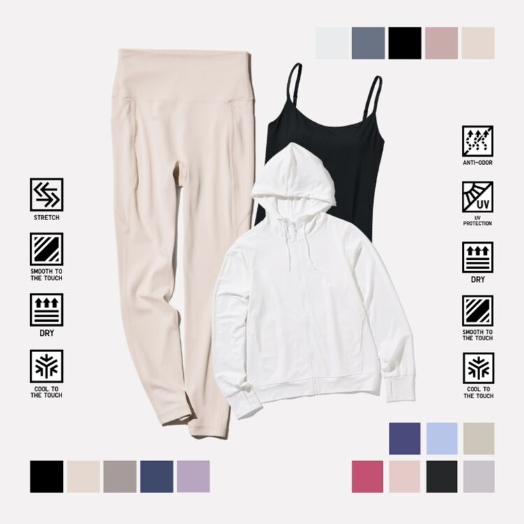 3. AIRism Bra Kamisol, AIRism Jaket Mesh Hoodie & Celana Legging Proteksi UV 