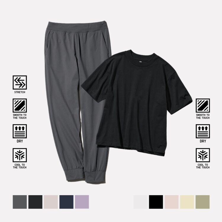 1. T-Shirt AIRism Katun Lengan Pendek & AIRism Celana Jogger Ultra Stretch