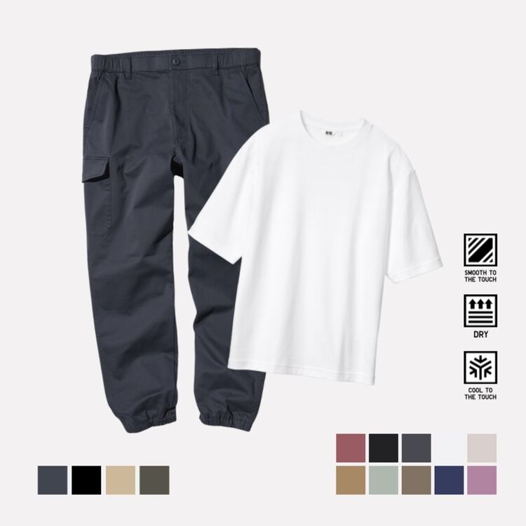 1. AIRIsm Katun T-Shirt Oversize Kerah Bulat & Celana Jogger Kargo