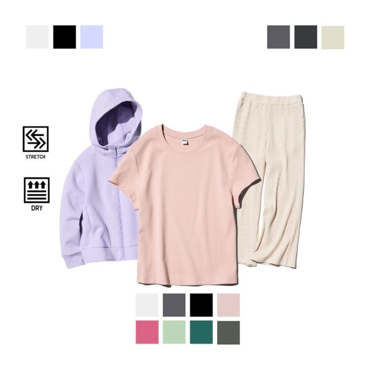 5. Jaket Sweat Hoodie (Anak, bisa untuk dewasa berbadan mungil) + T-shirt Mini + Celana Rib Lebar