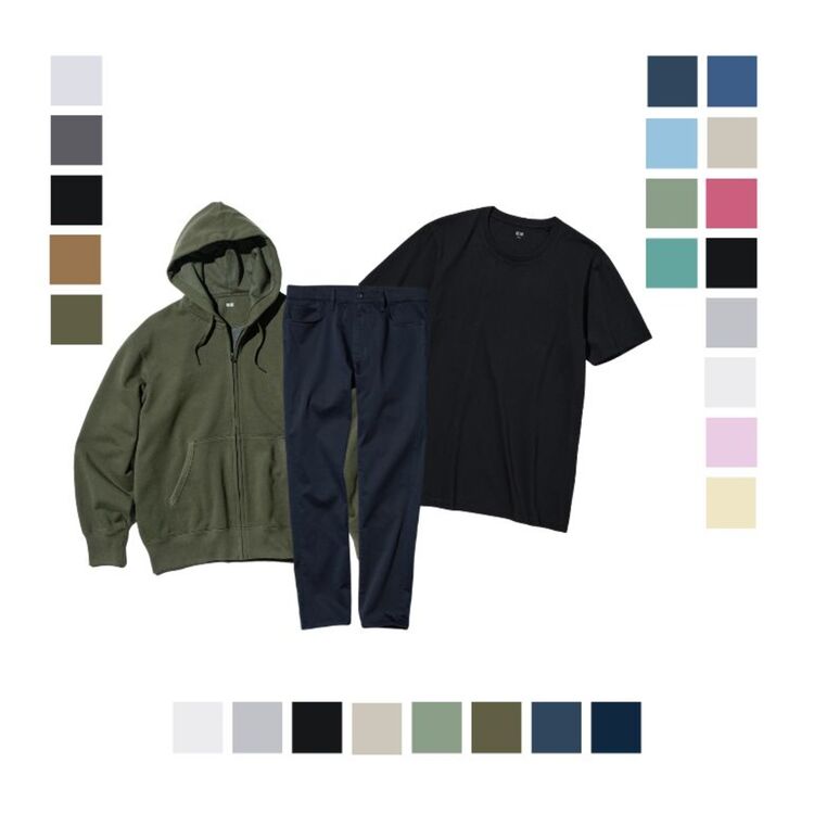 1. Jaket Sweat Hoodie Retsleting, T-shirt SUPIMA, dan Jeans Skinny Fit Warna