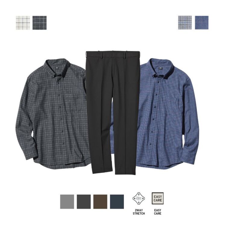 Kemeja Flannel Lengan Panjang Kotak & Celana Ankle Rapi