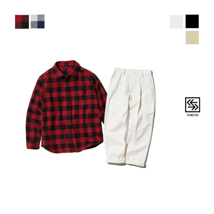 1. KIDS Kemeja Flannel Kotak | Lengan Panjang & KIDS Celana Lebar Lipit