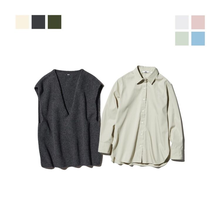 Rompi Rajut Souffle Yarn & Kemeja Katun