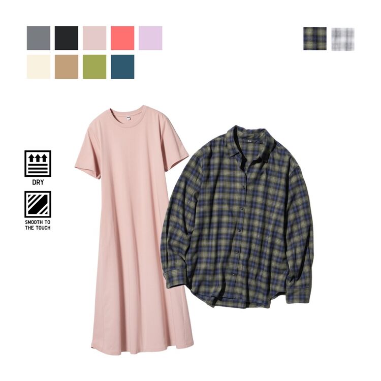 5. AIRism Katun Gaun T & Kemeja Flannel Lembut