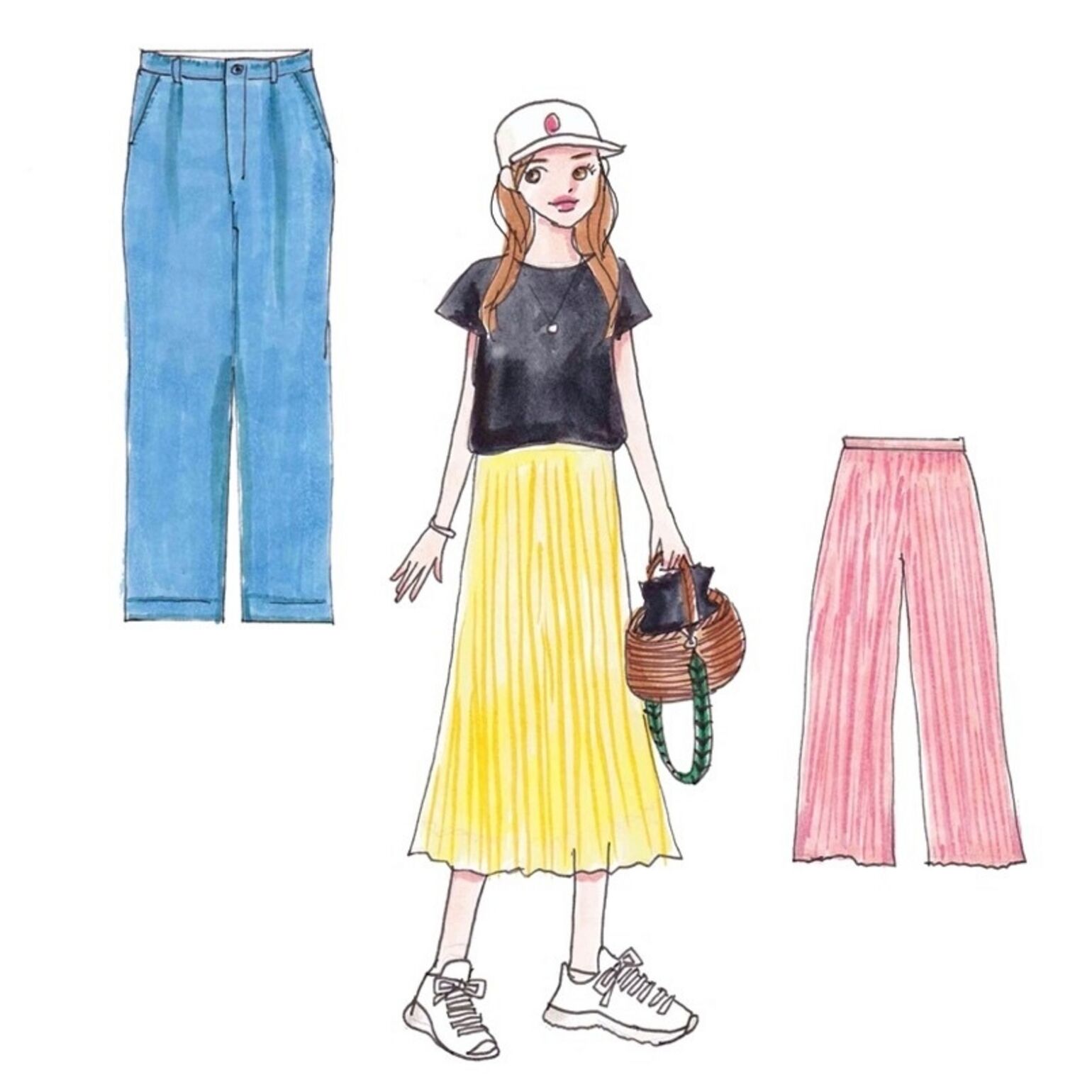 T-shirt hitam wanita pada musim panas