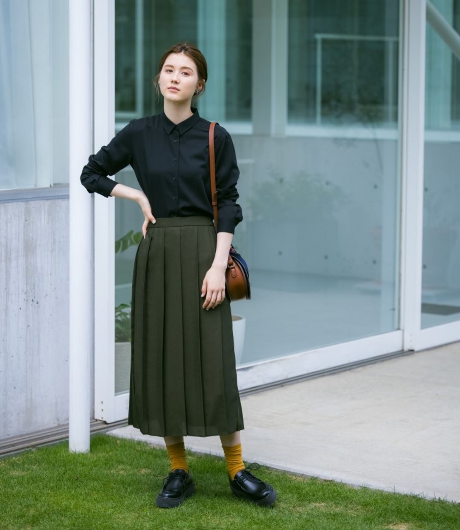 Ws wide pleated skirt