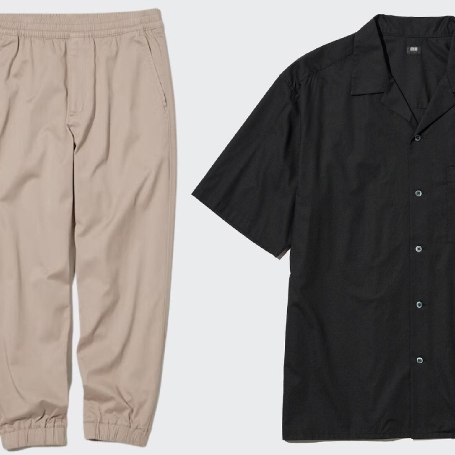 5. Kemeja Lengan Pendek dan Celana Jogger