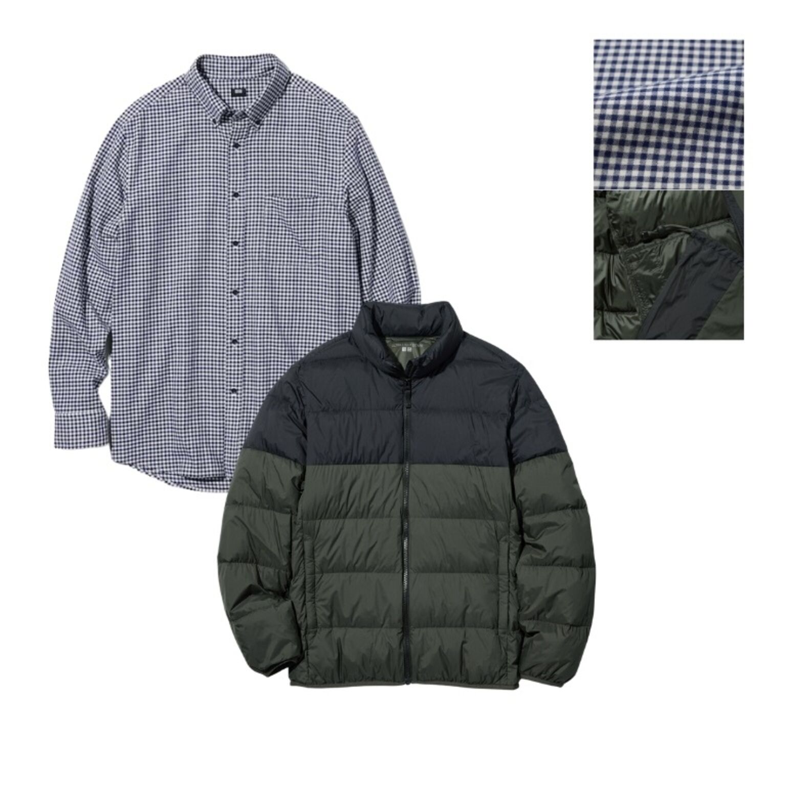 Kemeja Flanel dan Jaket Puff