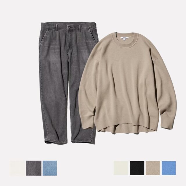 5. Jeans Rileks Ankle dan Sweater Rileks Katun Lembut