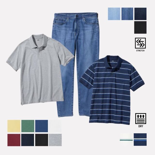 Jeans EZY Ultra Stretch dan Kaos Polo Dry Pique