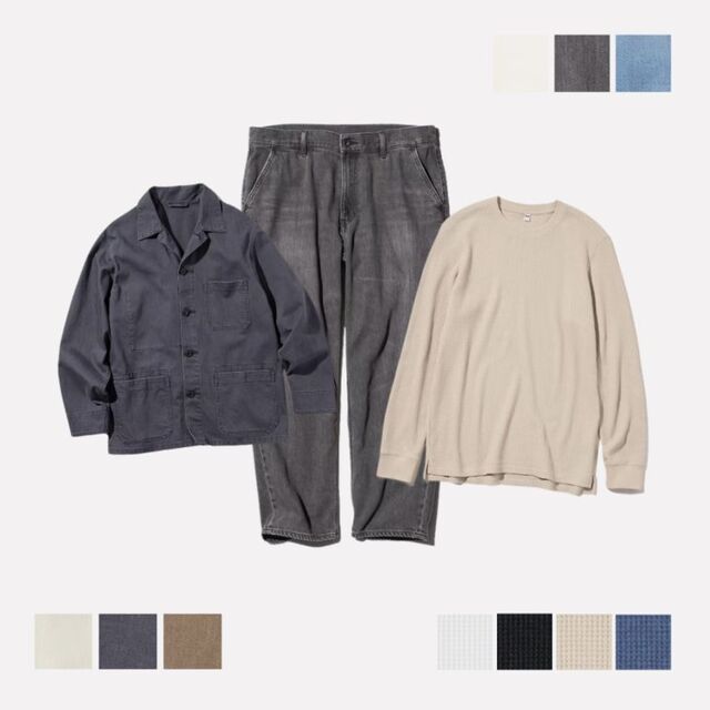 5. Relax Ankle Jeans, Waffle Crew Neck Long Sleeve Shirt, Utility Jacket