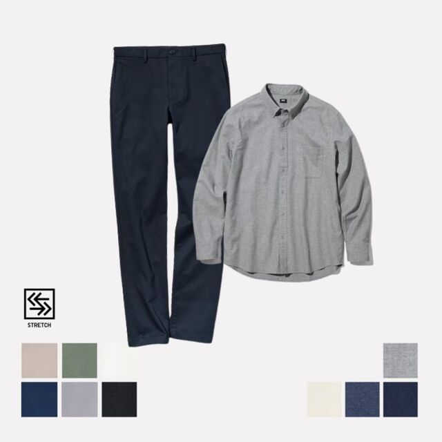 2. Ultra Stretch Color Jeans & Flannel Checked Long Sleeve Shirt