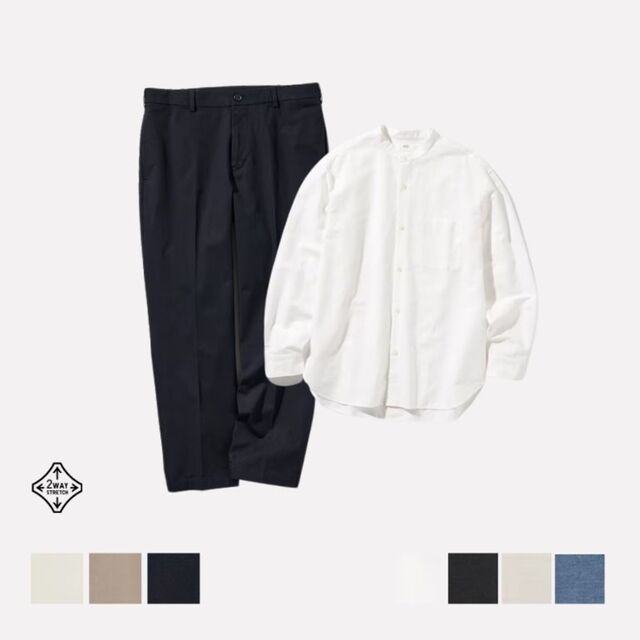 1. Smart Ankle Pants & Cotton Linen Shirt
