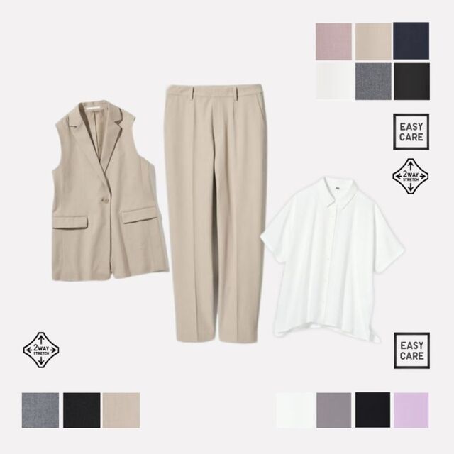 4. Blus Rayon Lengan Pendek, Jaket Tanpa Lengan, Celana Ankle