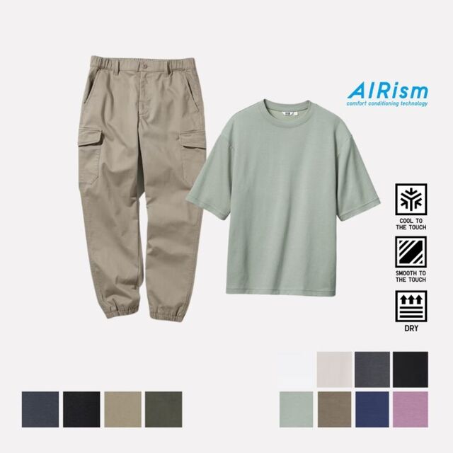 Celana Jogger Kargo & AIRism Katun T-Shirt Oversize