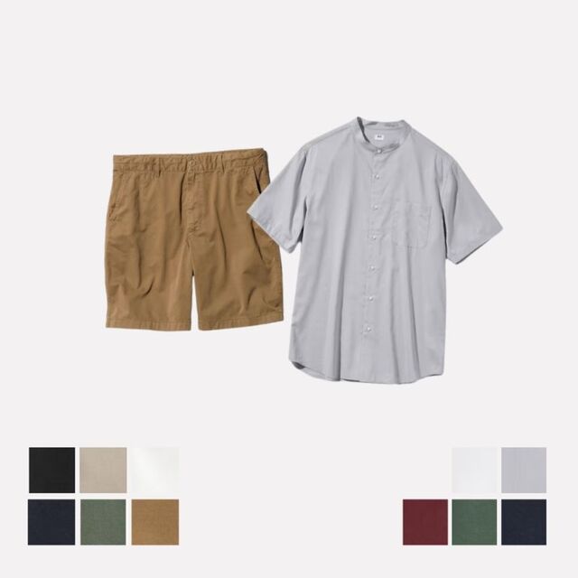Kemeja Katun Lengan Pendek & Celana Chino