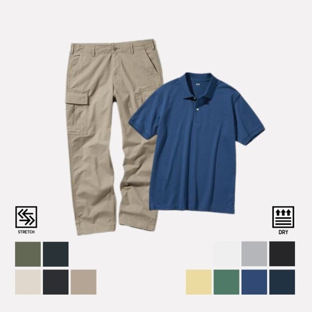 Kaos Polo Dry Pique Lengan Pendek & Celana Kargo