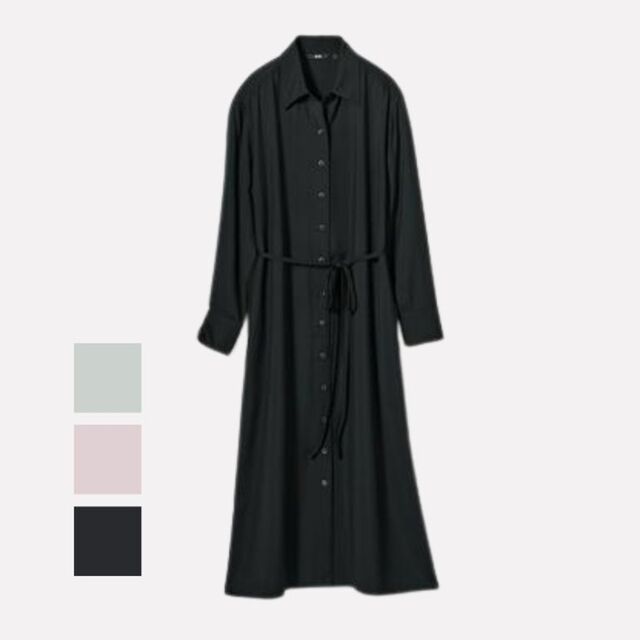 3. Dress Kemeja Rayon Lengan Panjang