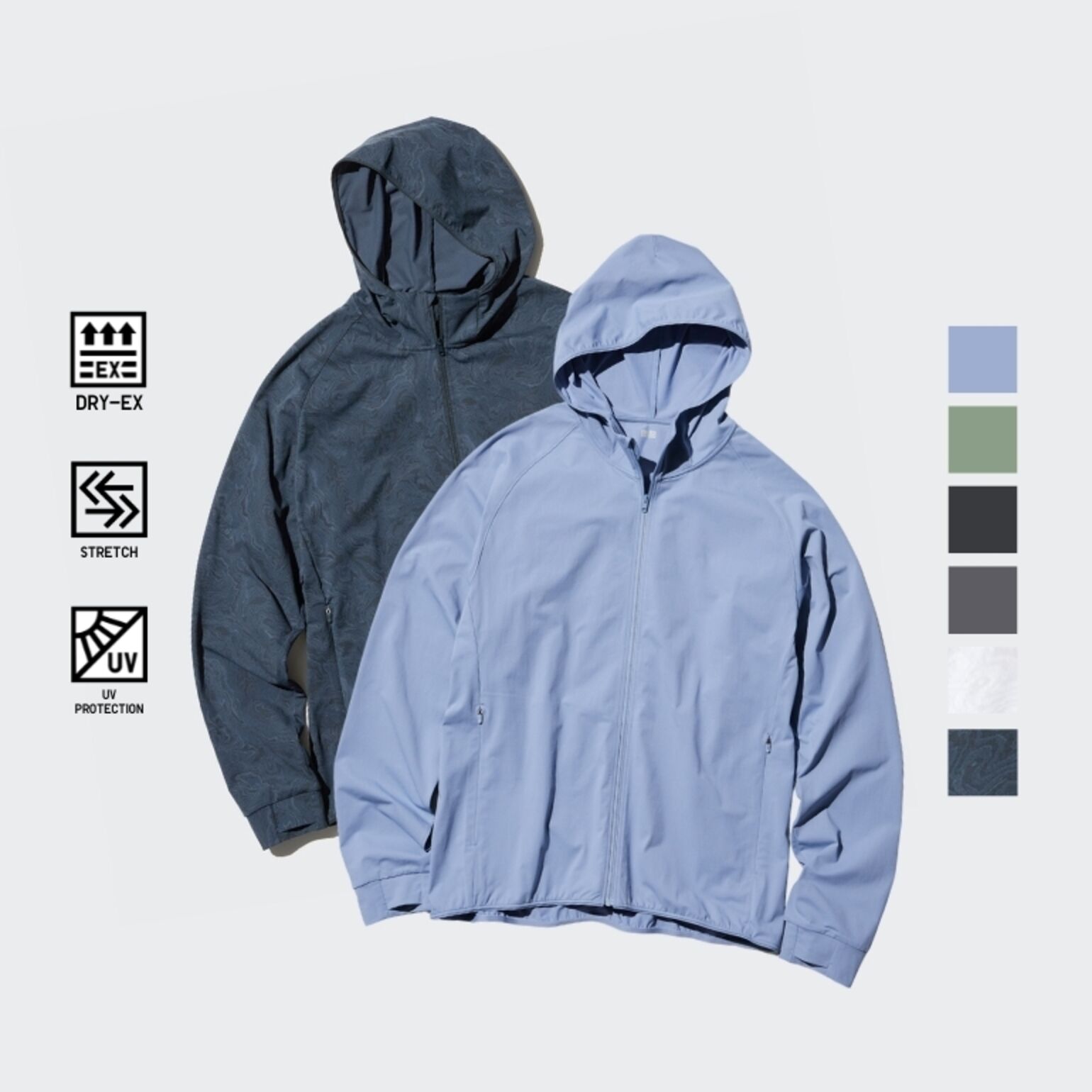 2. Jaket Hoodie DRY-EX Lengan Panjang Ultra Stretch