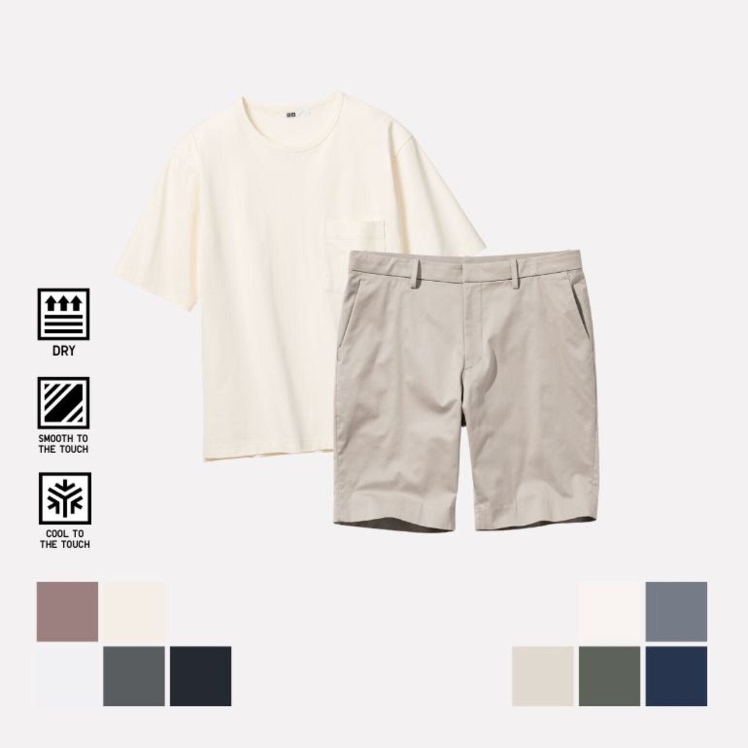 2. Celana Pendek Stretch Slim Fit & T-Shirt Katun AIRism