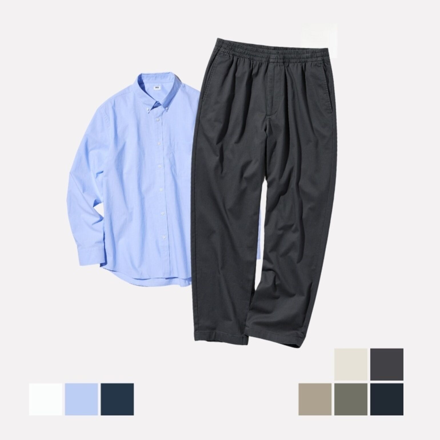 1. Celana Rileks Katun Ankle,Kemeja Katun Extra Fine