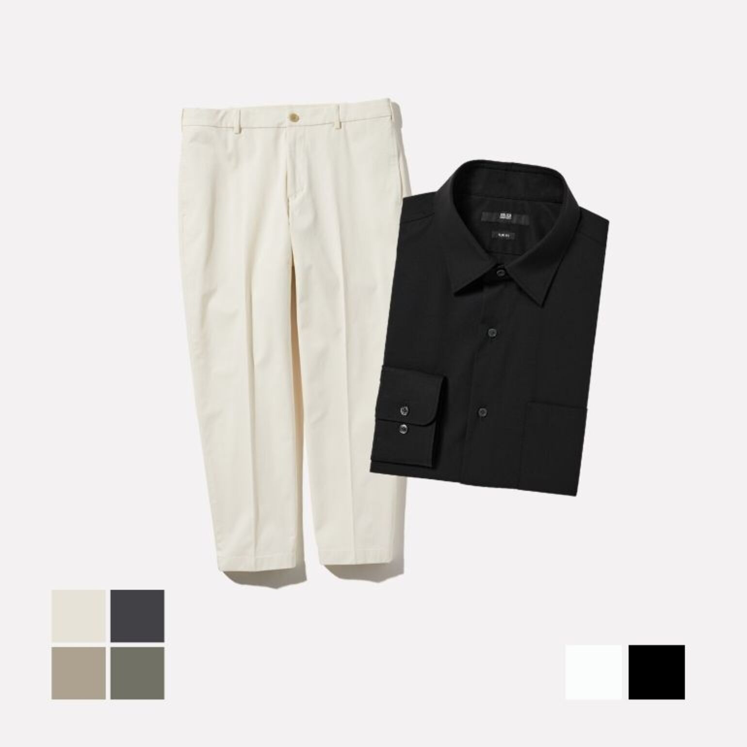 5. Kemeja Fine Cloth Easy Care Stretch Slim Fit Broadcloth dan Celana Ankle Rapi