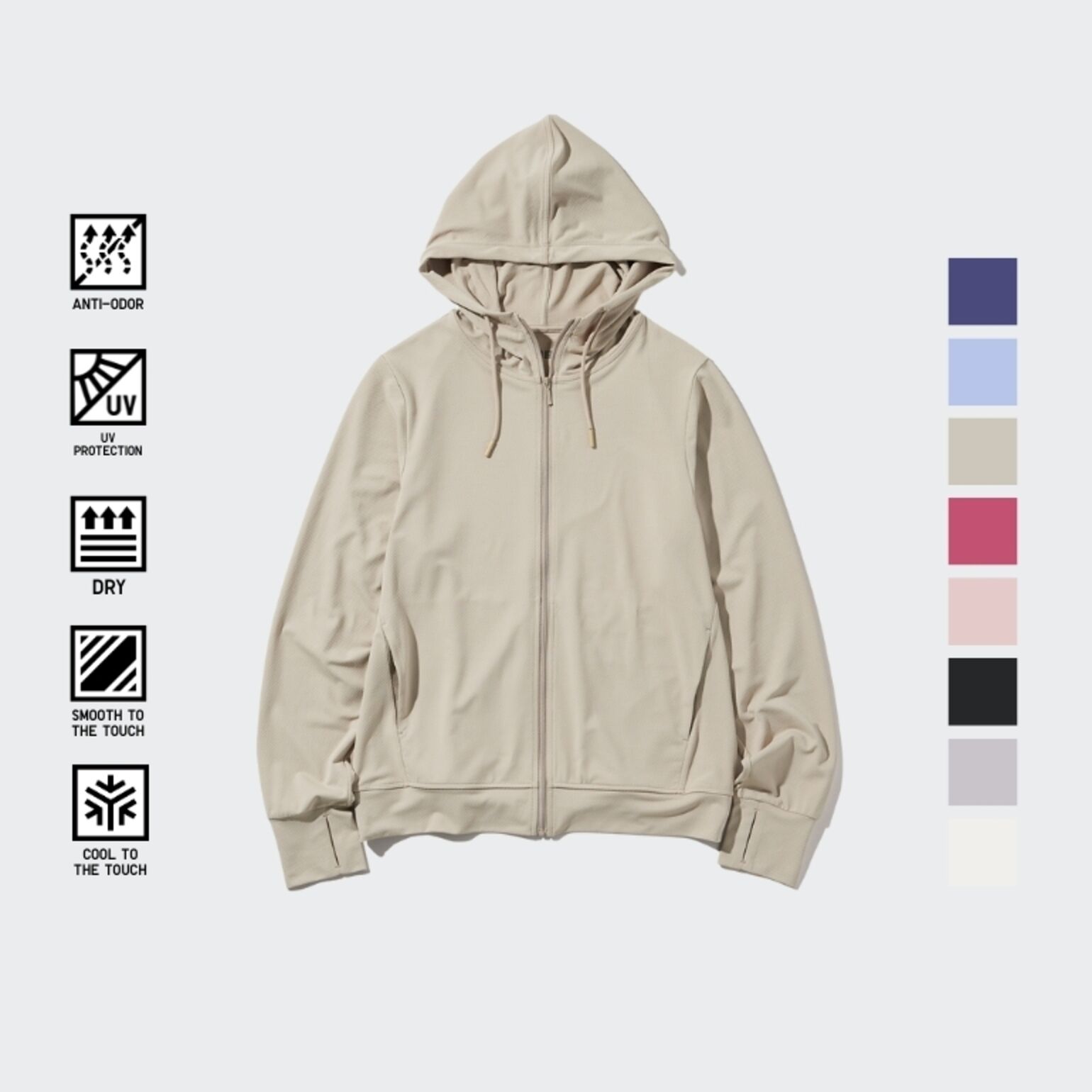 1. AIRism Jaket Mesh Hoodie