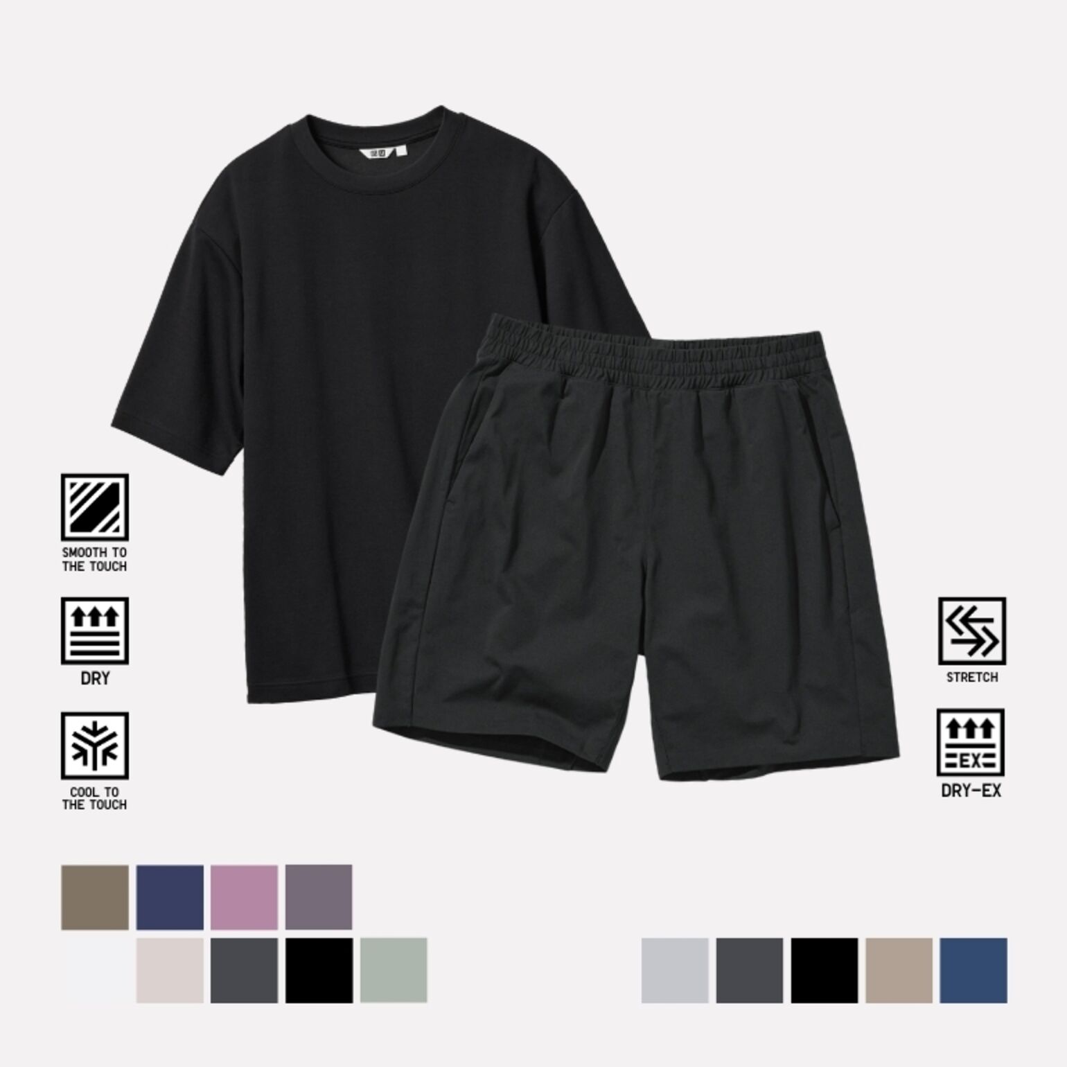 AIRism Katun T-Shirt Oversize & Celana Pendek DRY-EX Ultra Stretch