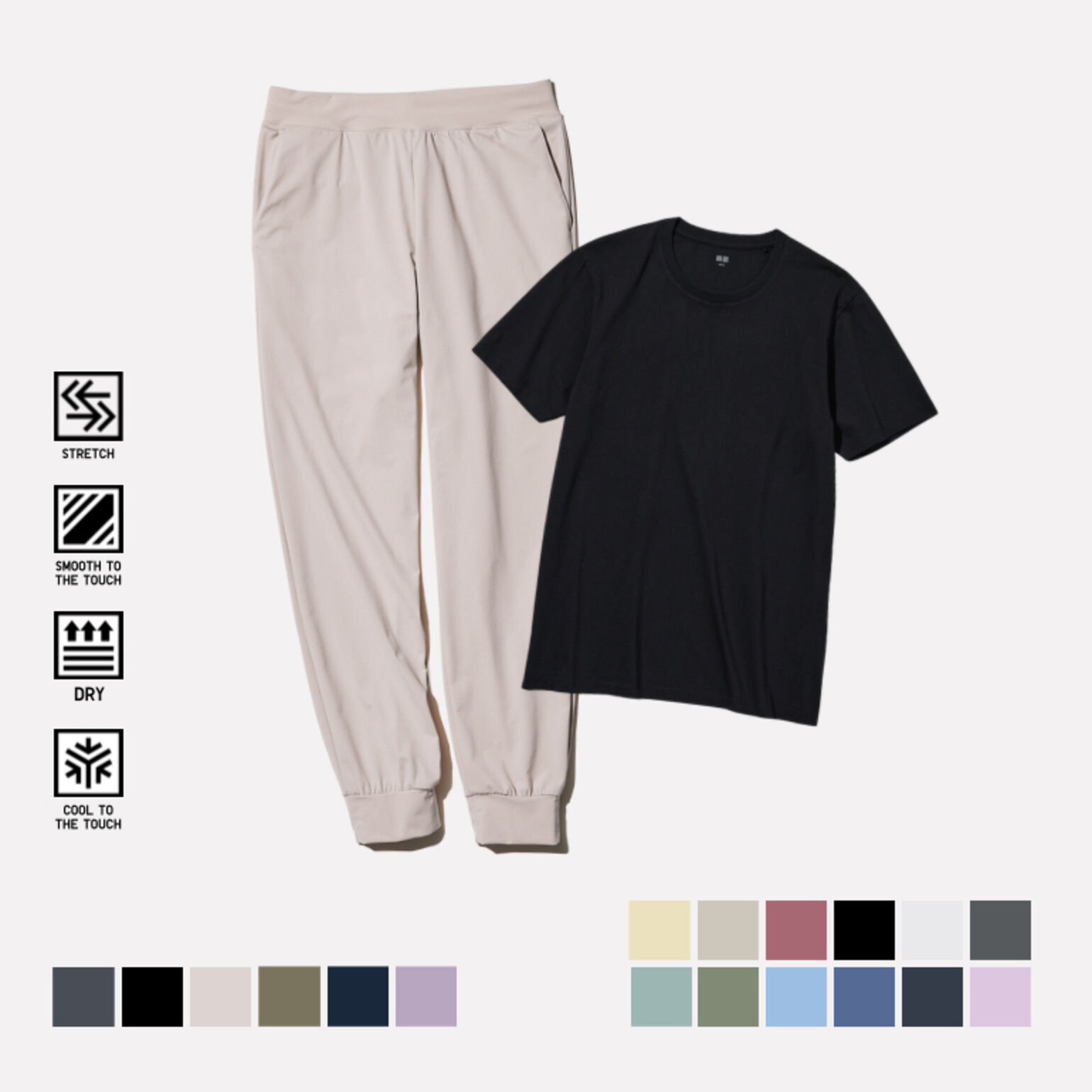 6. T-Shirt SUPIMA Lengan Pendek & Celana Jogger Ultrastretch