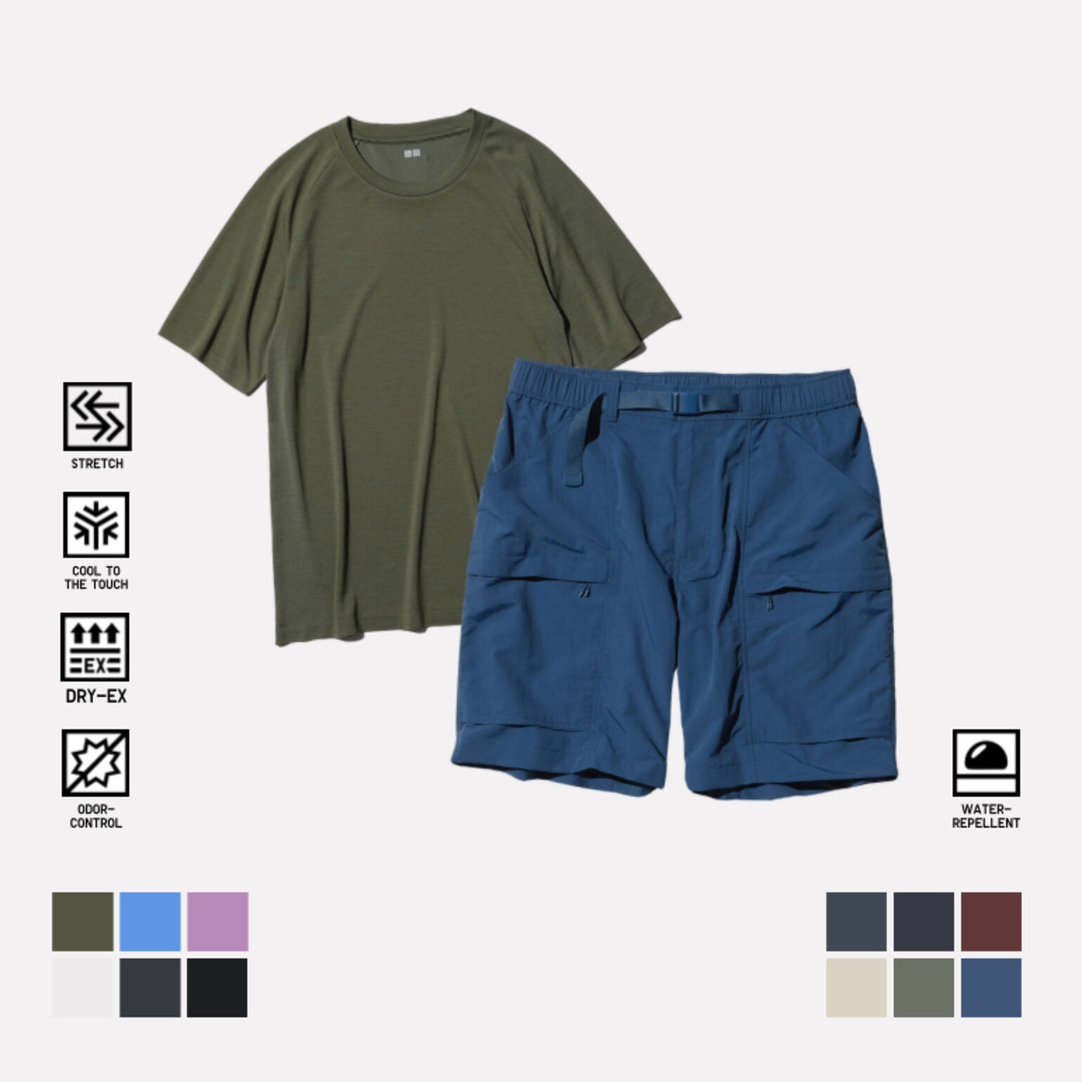 3. T-Shirt Dry EX Kerah Bulat & Celana Pendek Geared (Water Repellent) 