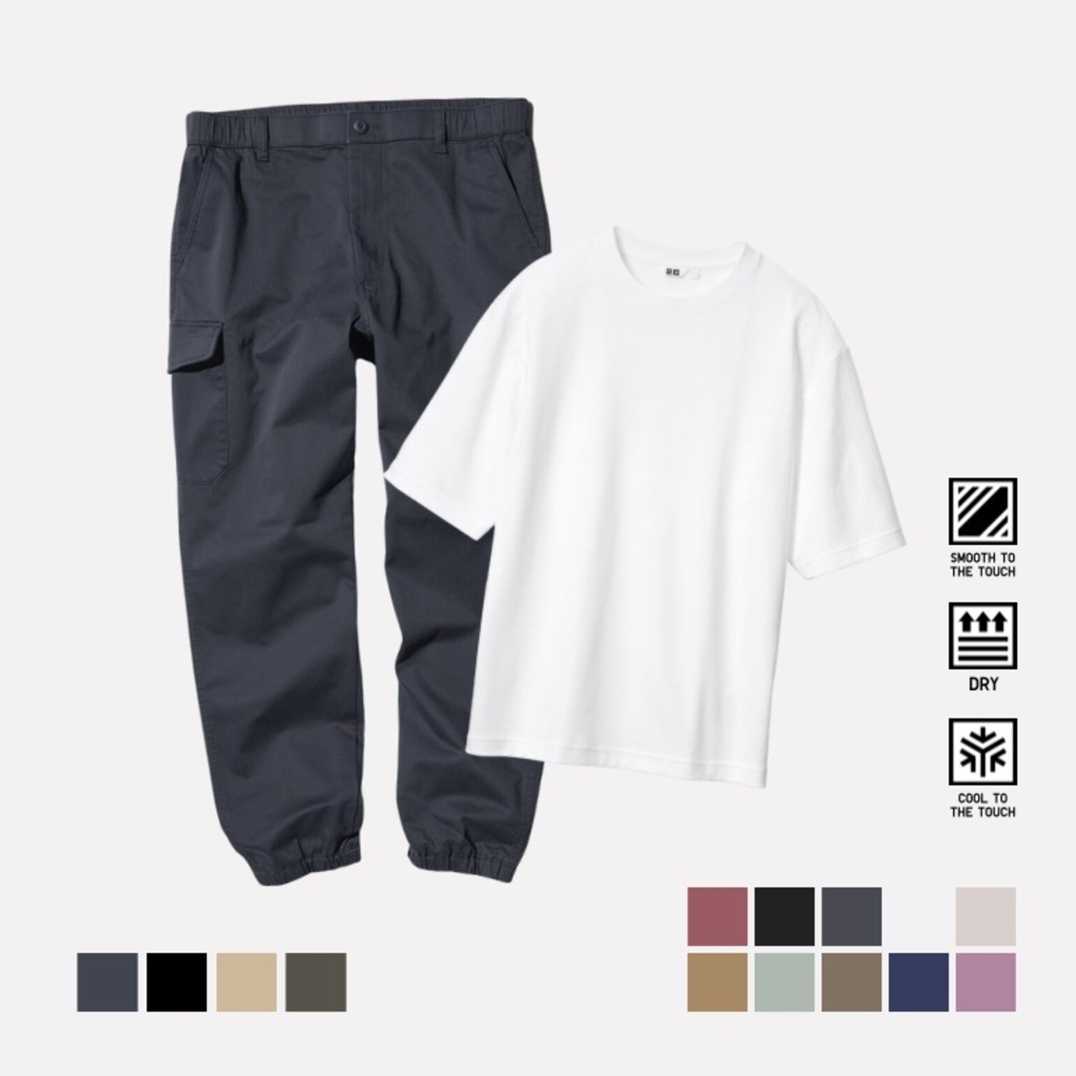 1. AIRIsm Katun T-Shirt Oversize Kerah Bulat & Celana Jogger Kargo