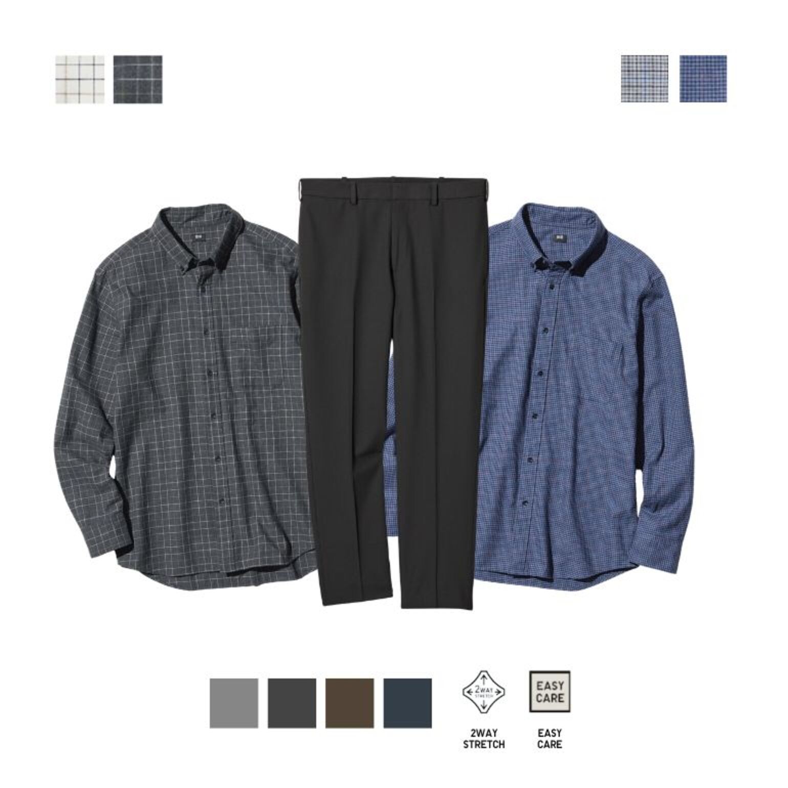 Kemeja Flannel Lengan Panjang Kotak & Celana Ankle Rapi