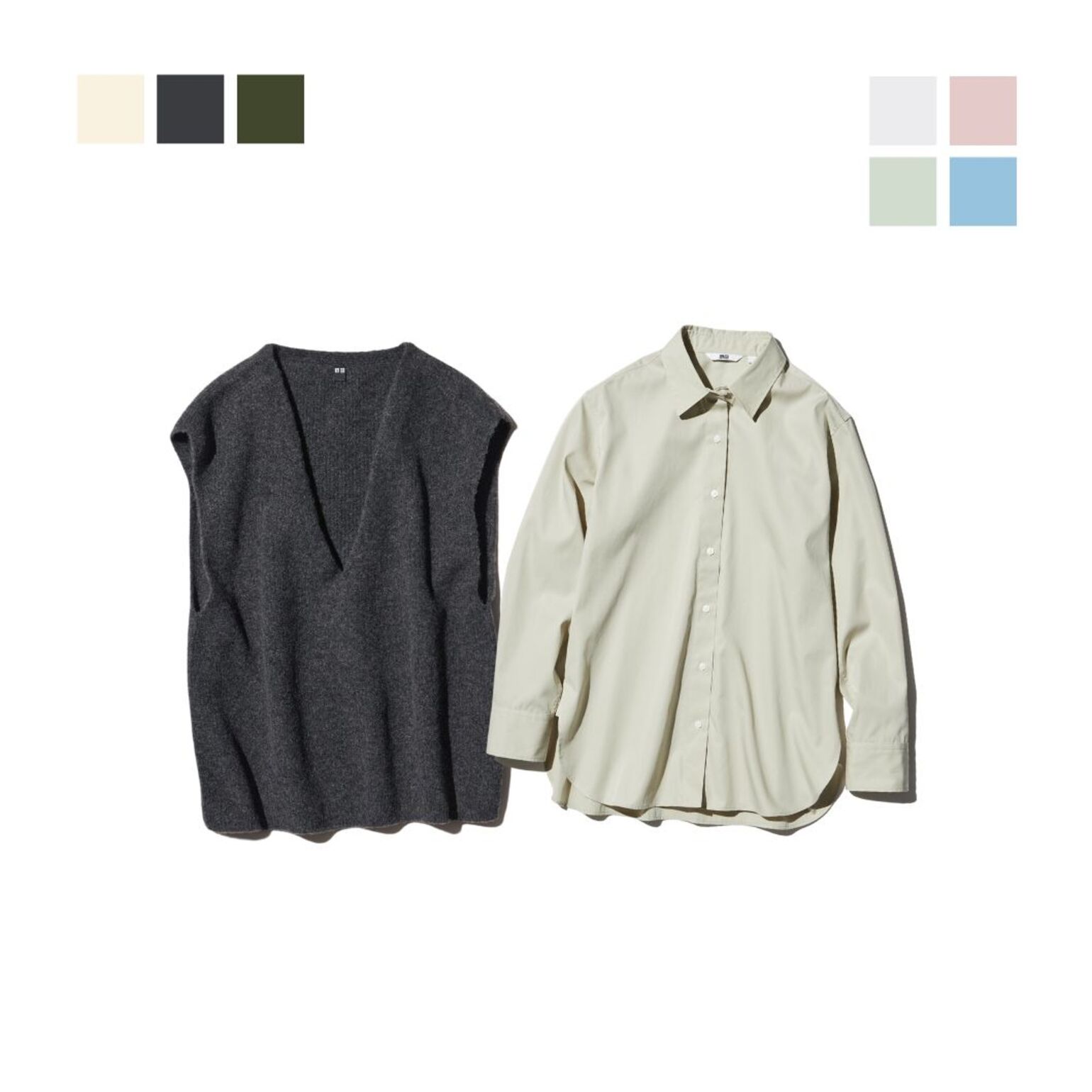 Rompi Rajut Souffle Yarn & Kemeja Katun