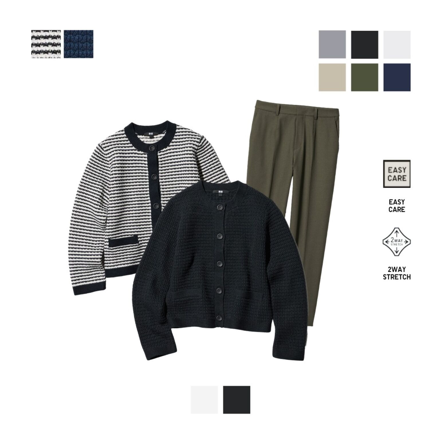 3. Jaket Pendek Rajut & Celana Ankle Rapi (tampilan smart)