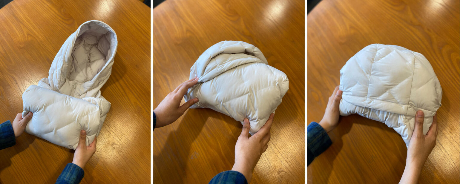 jaket puffer jacket PUFFTECH cara lipat 2