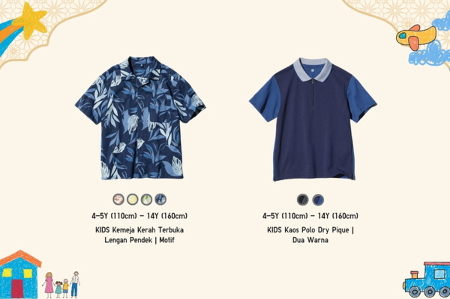 kemeja dan kaos polo anak