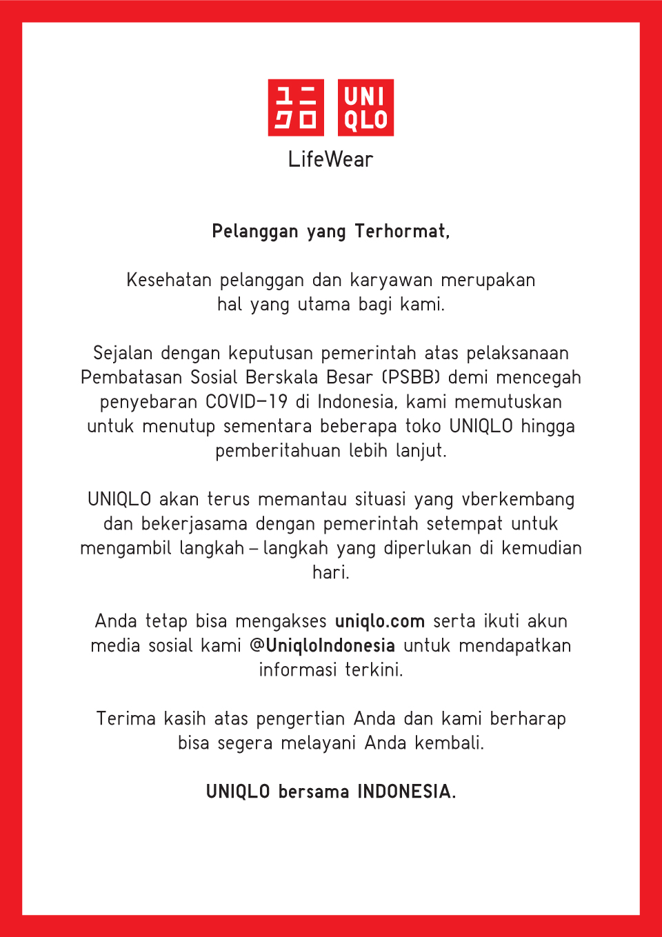 pengumuman-toko - UNIQLO SPECIAL