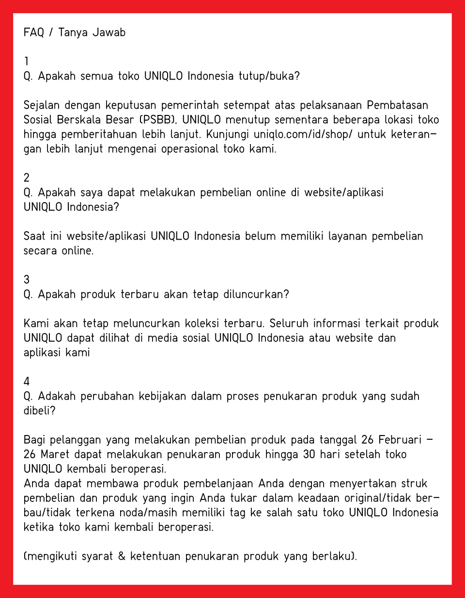 pengumuman-toko - UNIQLO SPECIAL